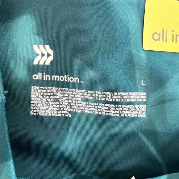 all in motion blue legging high-rise legging size L yoga workout gym runner - Picture 11 of 12